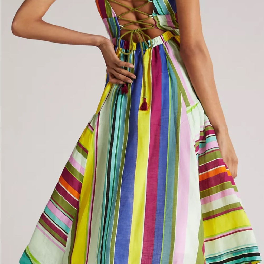 Anthropologie Hope for Flowers by Tracy Reese striped linen midi dress. XS - Picture 2 of 11